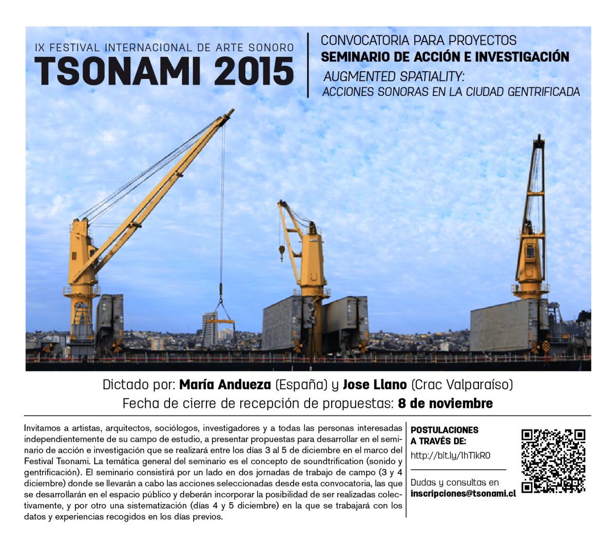 Convocatoria seminario Tsonami 2015